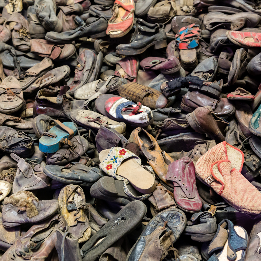 Over 110,000 pairs of prisoners' shoes were found at Auschwitz after liberation.