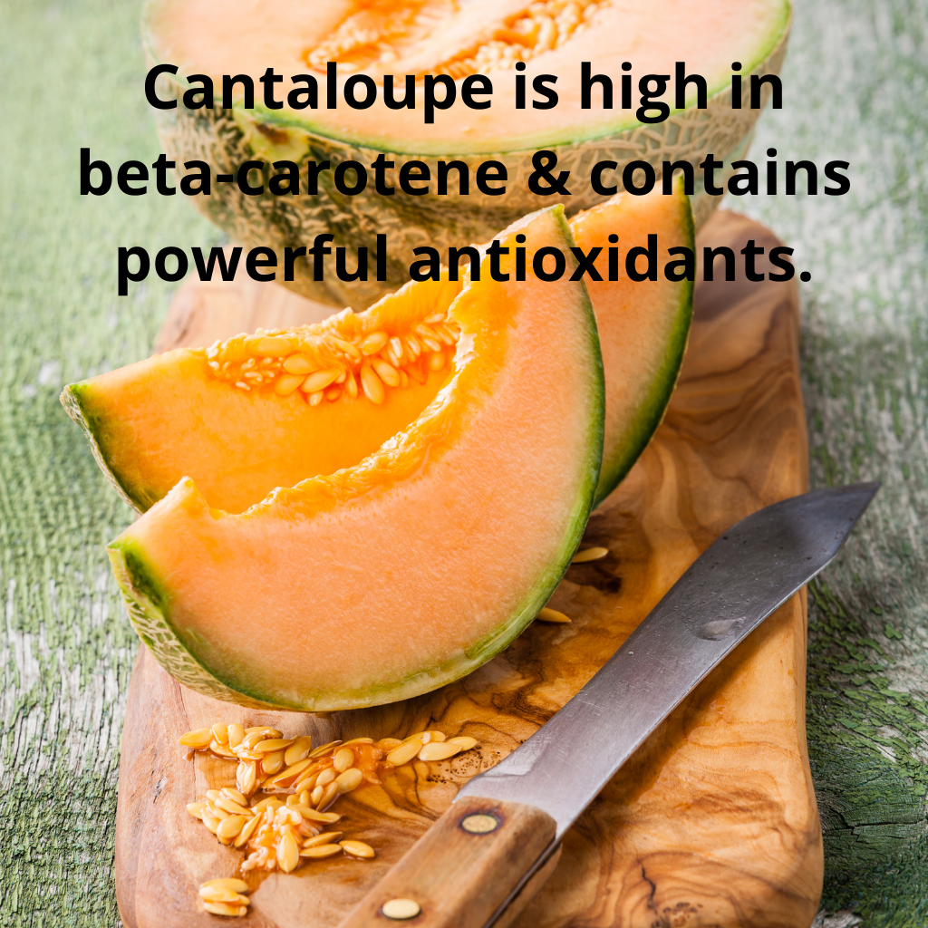 Cantaloupe if packed full of health benefits and is refreshing for this summertime recipe.